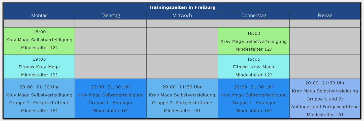 Zusätzliche Trainingszeiten in Freiburg